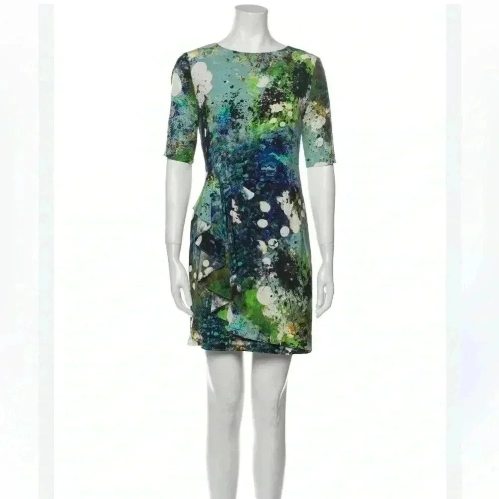 ❤️Host  Picks❤️[S]Rebecca Minkoff Silk Mystic Garden Print S/S Mid Dress